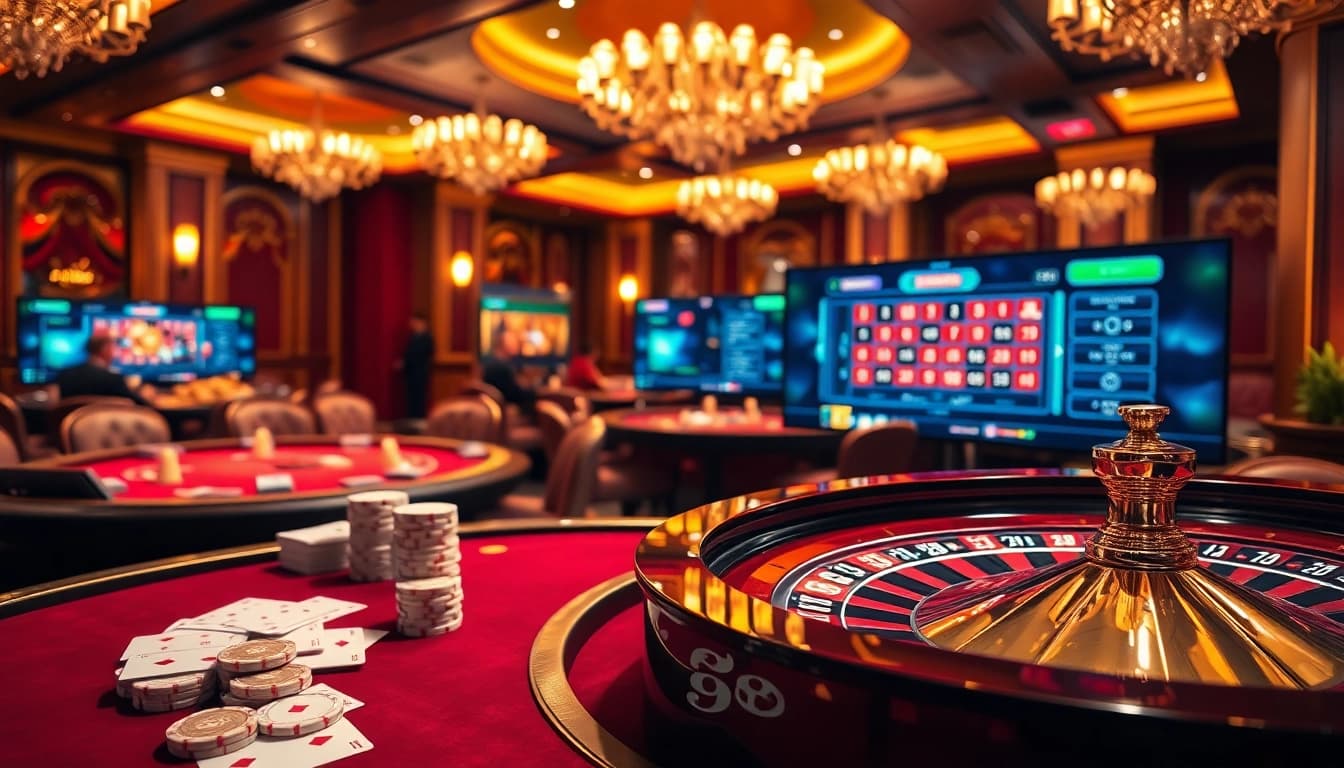 Experience the excitement of gambling at the nhà cái ee 88, showcasing vibrant casino games and betting thrills.