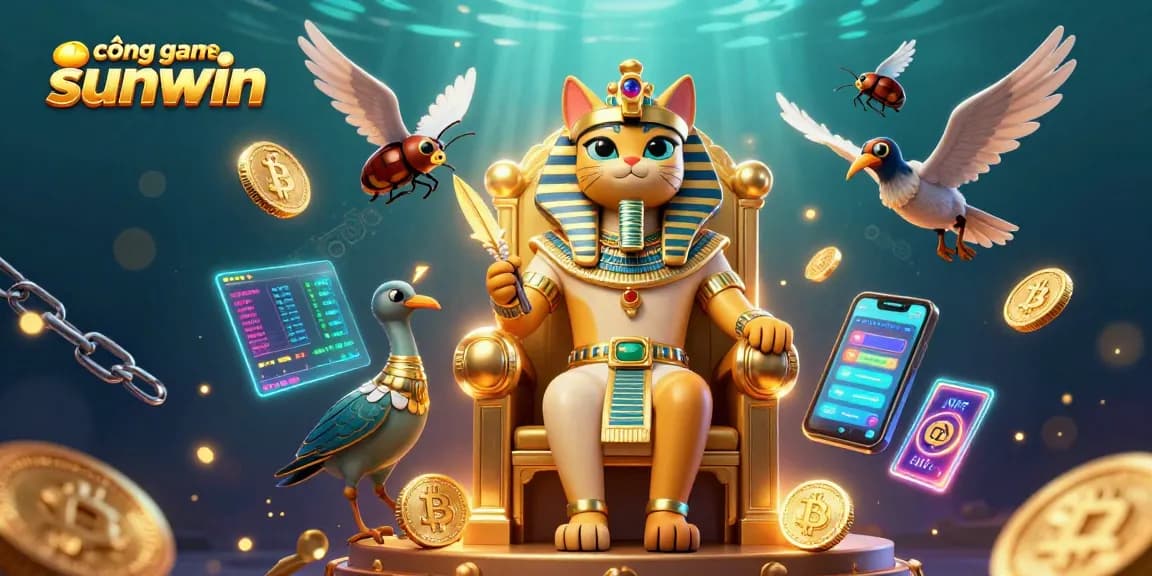 Experience thrilling moments at cổng game sunwin with dynamic characters in a vibrant casino scene.