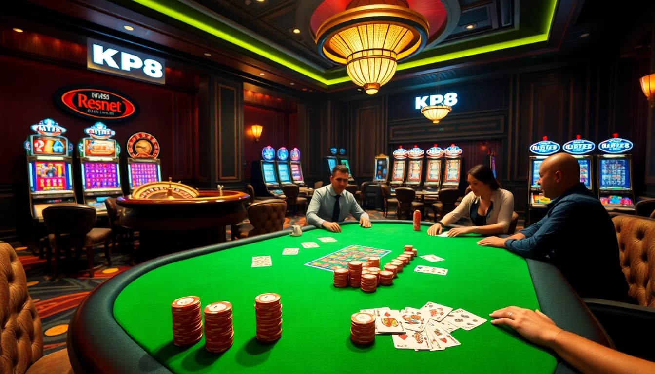 Experience the thrill of KP88 with vibrant gaming tables and exciting slot machines.