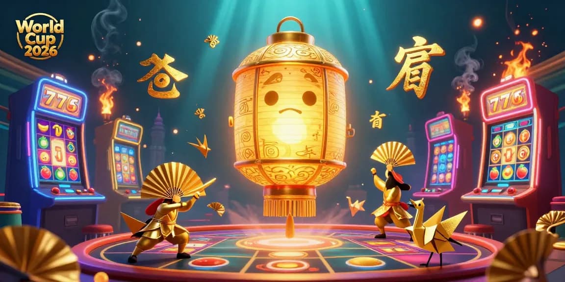 Experience the excitement of World Cup 2026 with vibrant casino action in this illustrated scene.