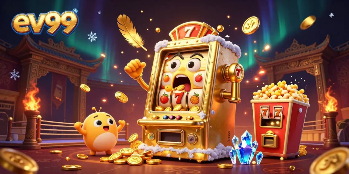 Spin jackpots and win big with ev99's vibrant slot machine action, bursting with coins and excitement.