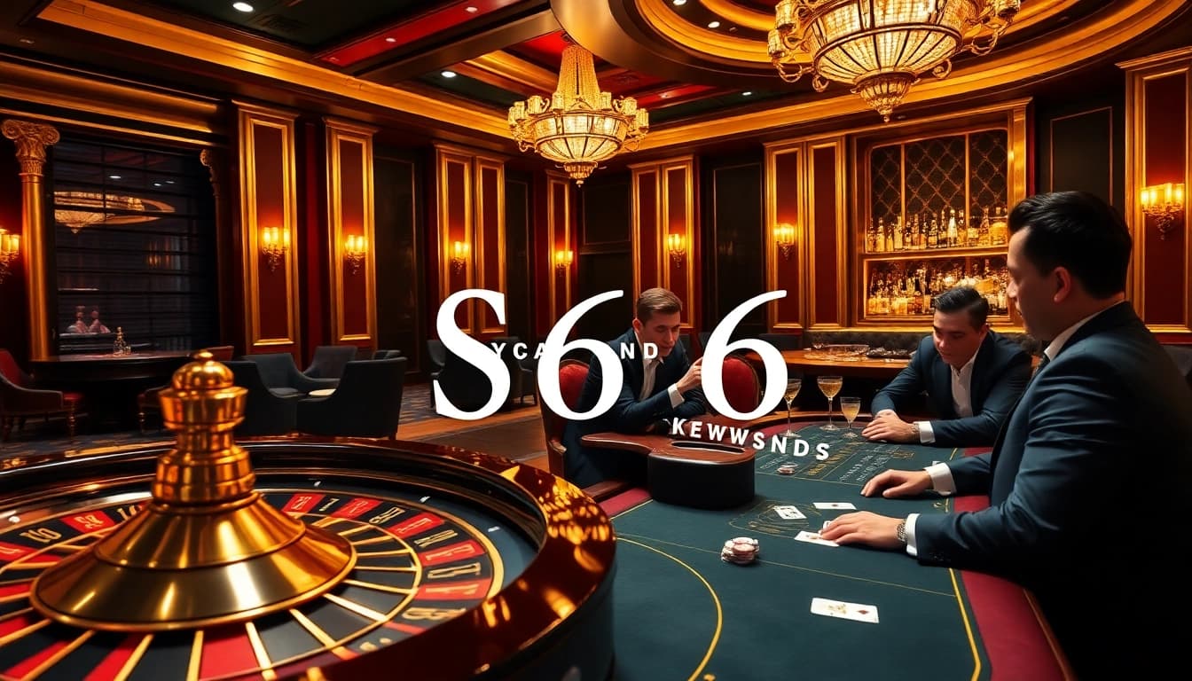 S666 online casino with players enjoying a high-stakes poker game in a luxurious setting.