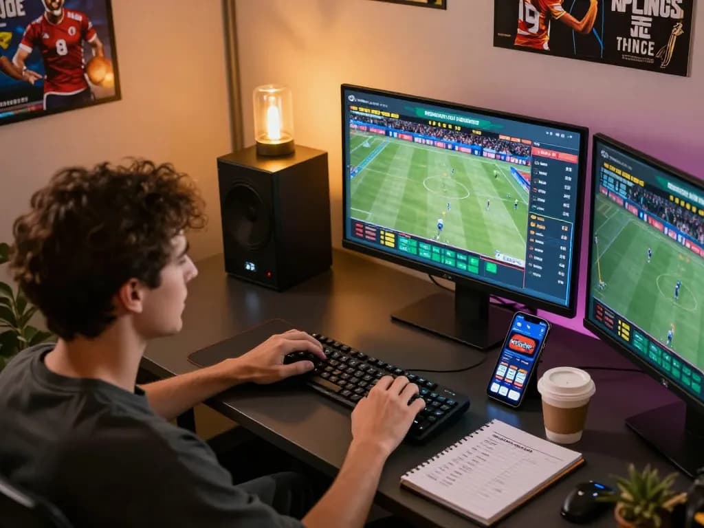 Betting strategy in action at trang chủ nk88 with live sports odds on multiple screens.