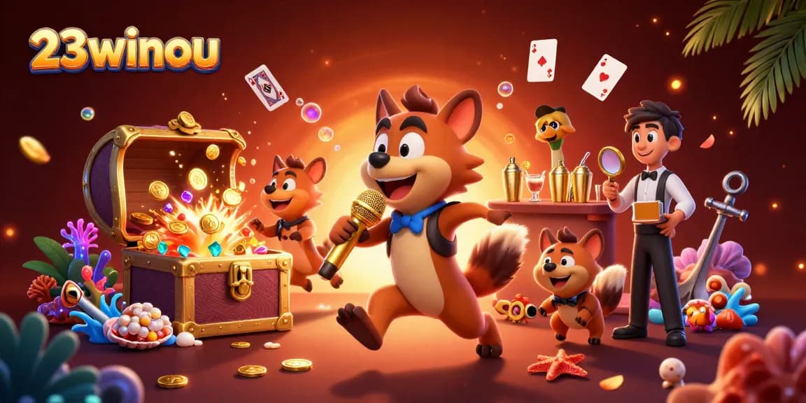 Experience the vibrant comedy casino scene with 23winou as hyenas entertain amidst treasures.