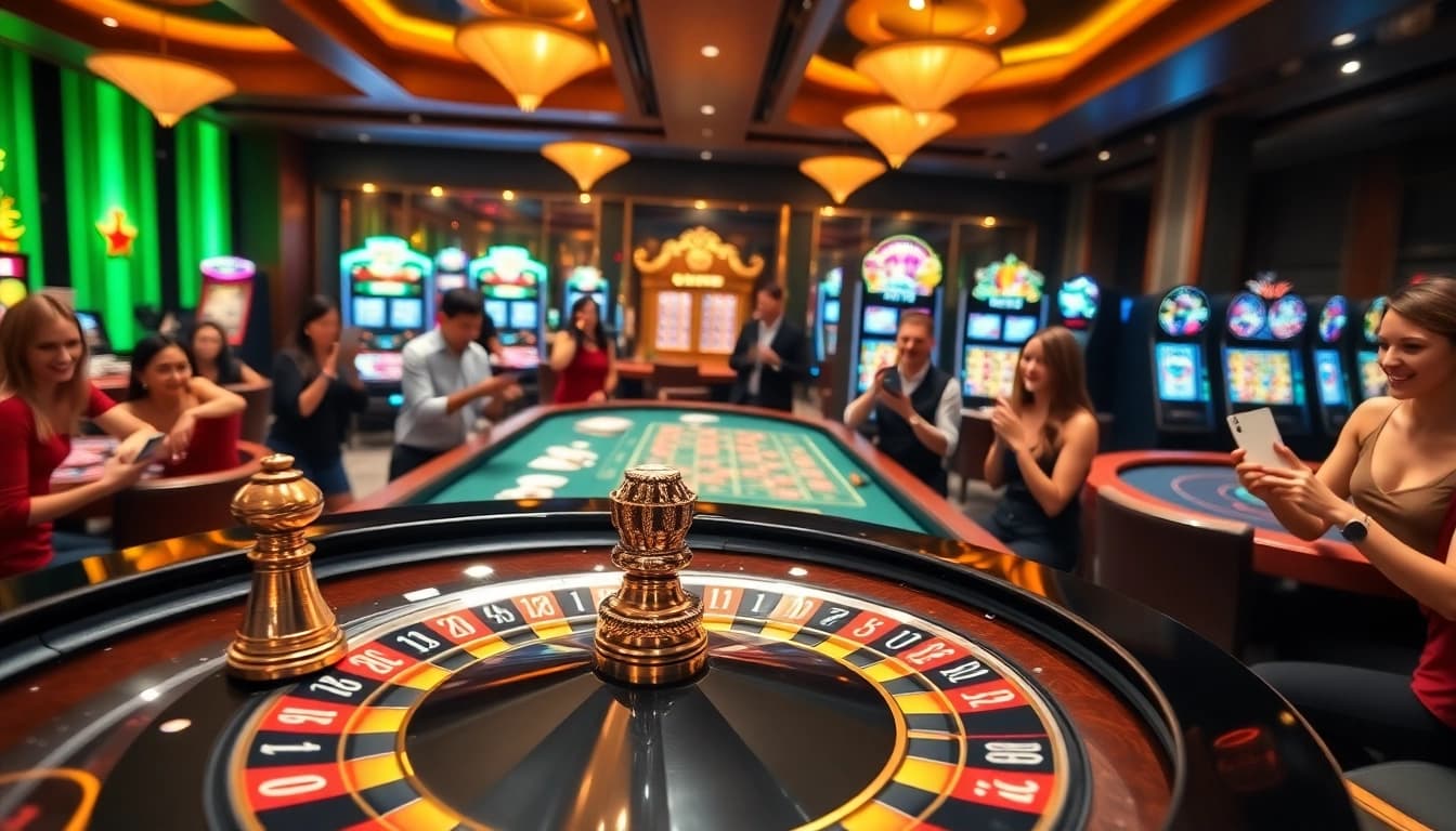 Experience the thrilling atmosphere of casino games at https://fun79.bio/ with vibrant roulette wheels and engaging slot machines.