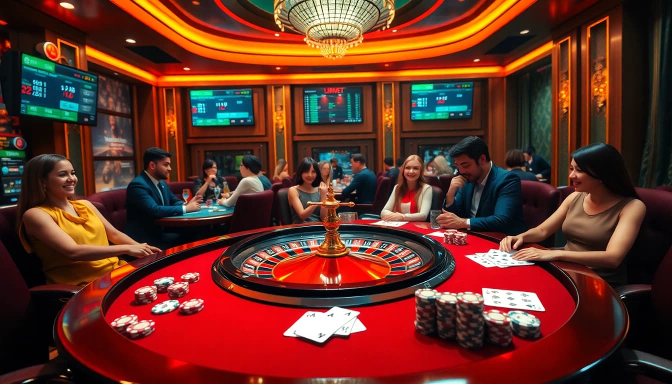 Engage with the vibrant excitement at nhà cái jun88 in a luxurious casino setting.