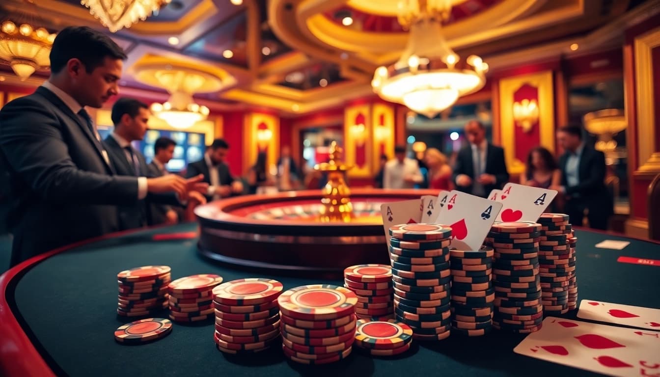 Experience the excitement of U888 with stunning casino visuals featuring roulette and poker action.