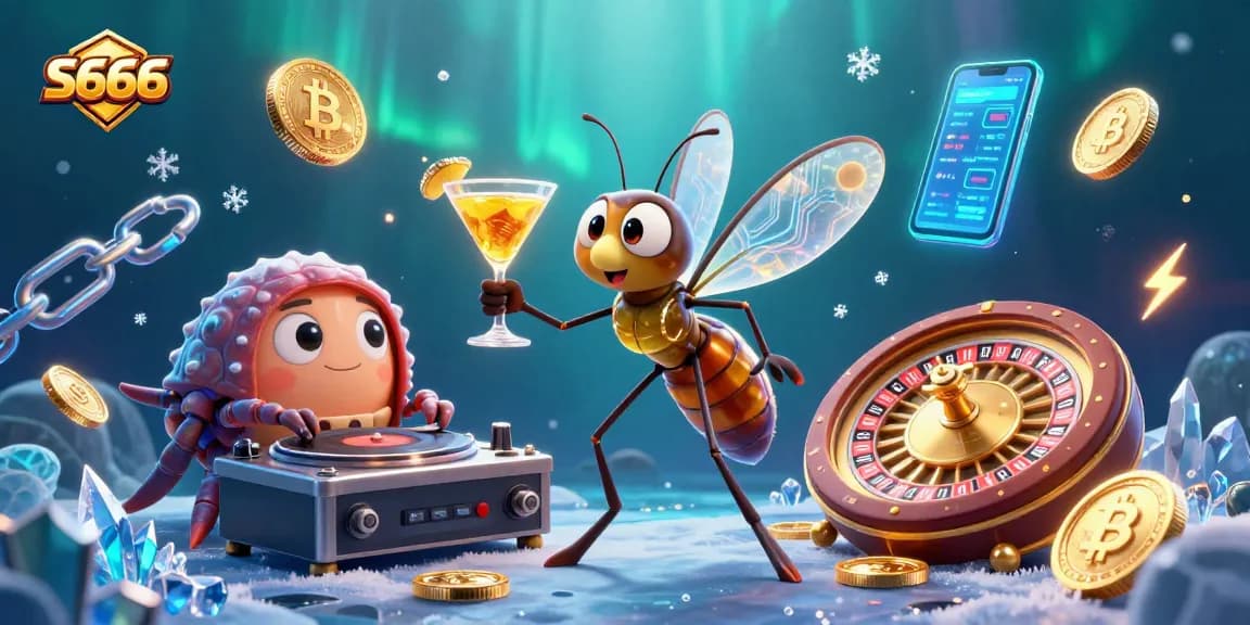 S666 engages players with immersive casino experiences featuring a lively 3D scene of gambling elements.