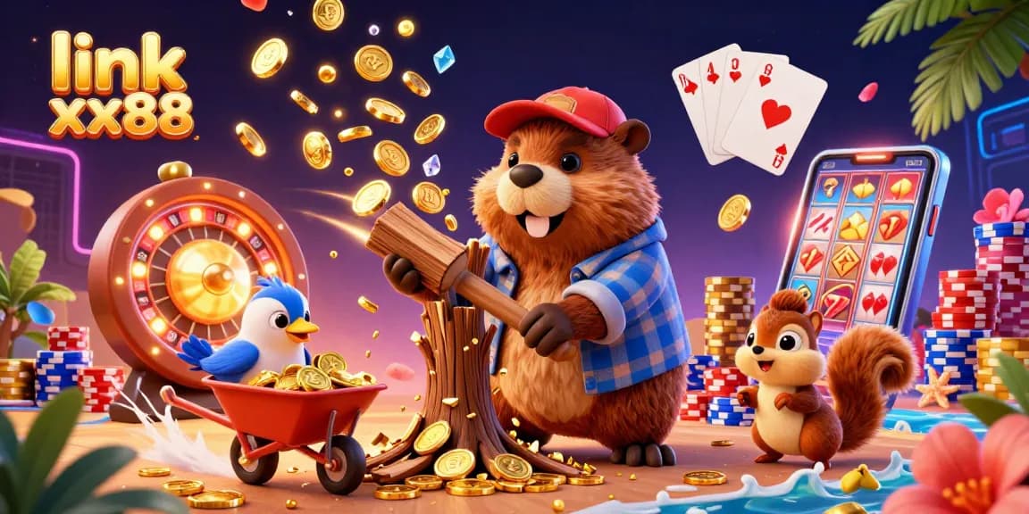 Experience thrilling wins at link xx88 with a dynamic casino scene showcasing vibrant characters amidst exciting game elements.