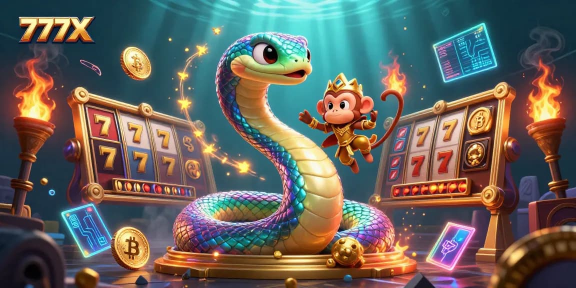 Engage with 777X's vibrant gaming universe featuring dynamic slot elements and enchanting characters.