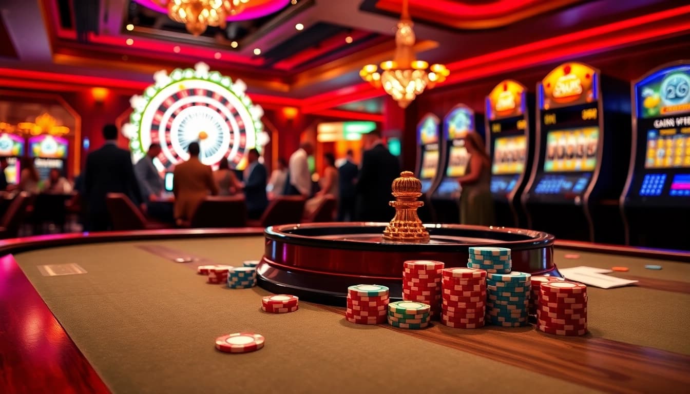 Experience high-stakes excitement at abc vip with a luxe casino scene featuring elegant gambling elements.