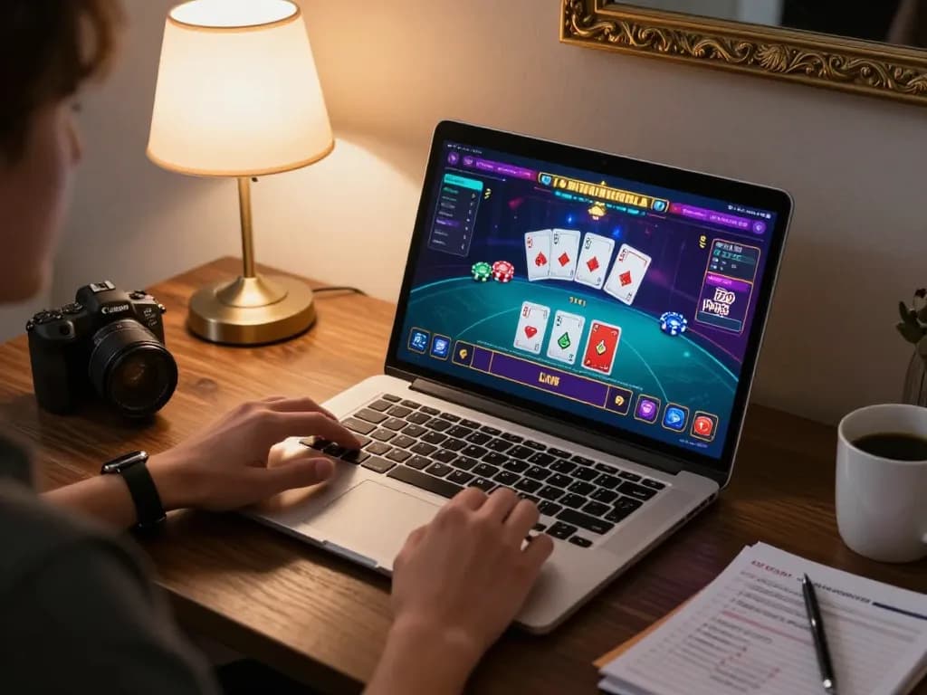 Engaging online gaming scene at nhà cái au88 with live dealer game and cozy setup