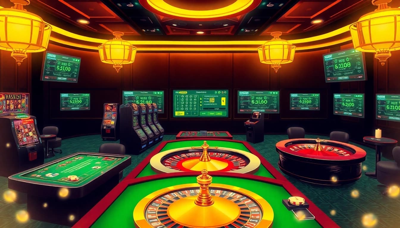 Experience the thrilling luxury of online gaming at thabett.io with vibrant casino visuals.