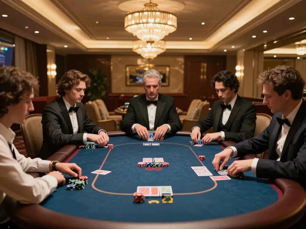 Engaging in SC88 Vip poker game featuring high-stakes players in a luxurious setting