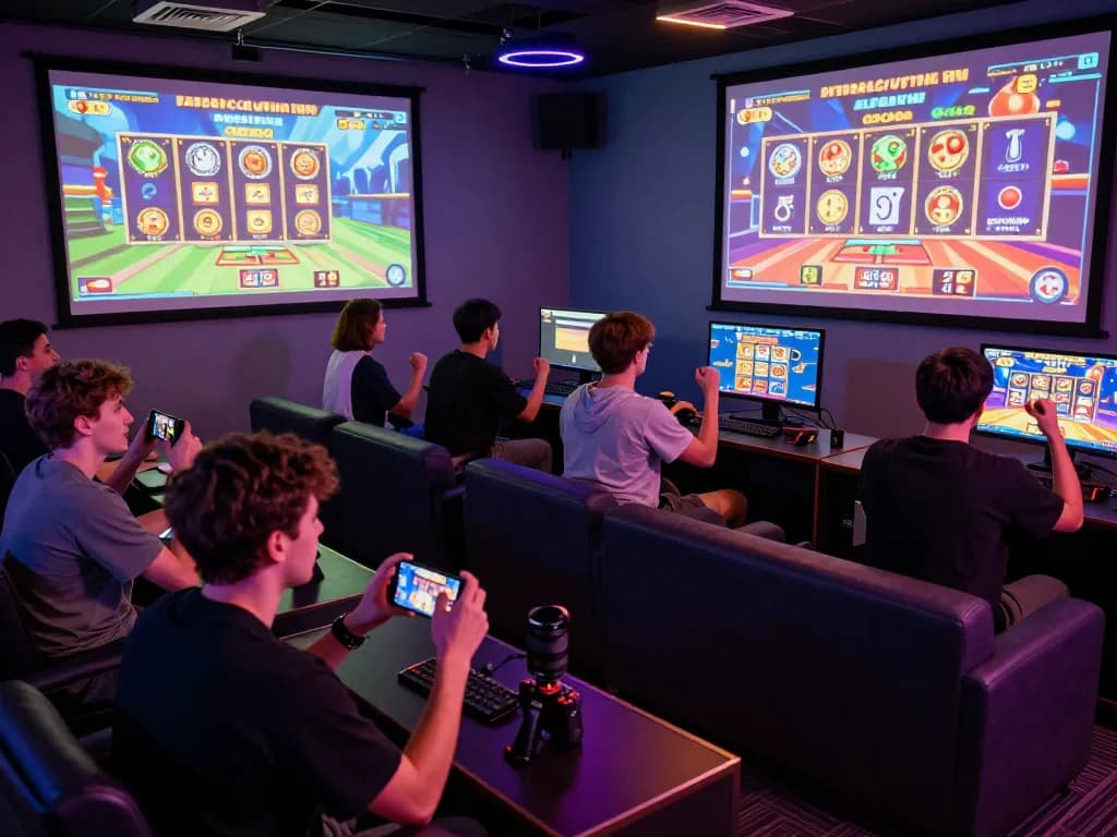 Players enjoying intense online gaming experience with go88 platform in colorful virtual environment