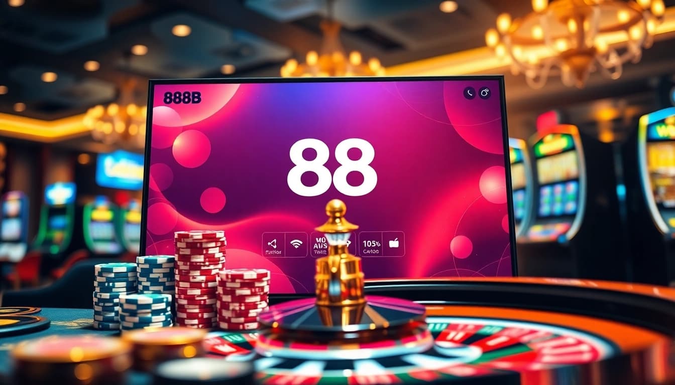 Players enjoying the vibrant trang chủ 888b with a focus on professional gambling elements in a luxurious casino setting.