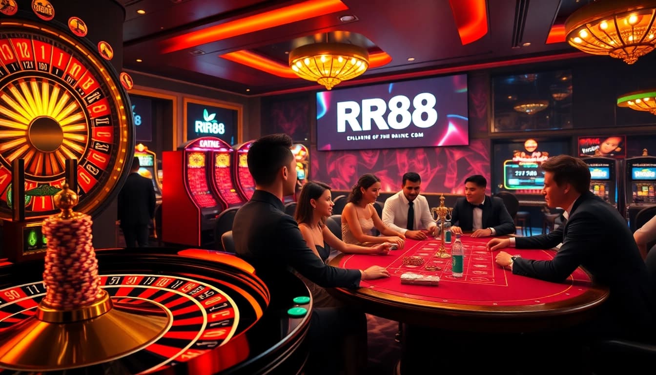 Experience thrilling gameplay at RR88 with vibrant casino tables and engaging players.