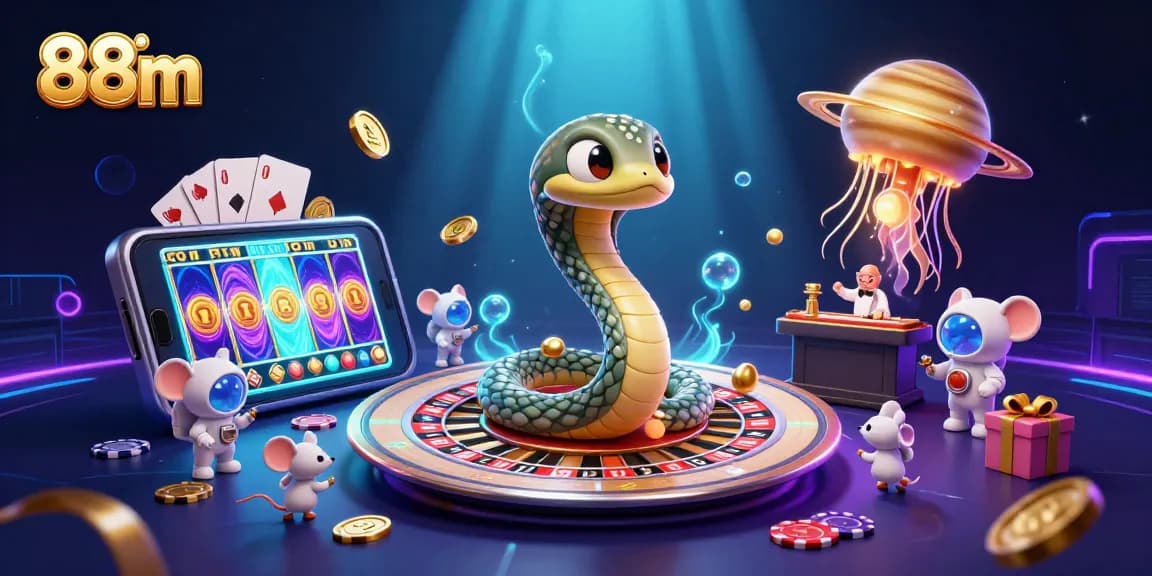 Experience the excitement of 88m casino with vibrant cosmic casino elements and betting astronauts.