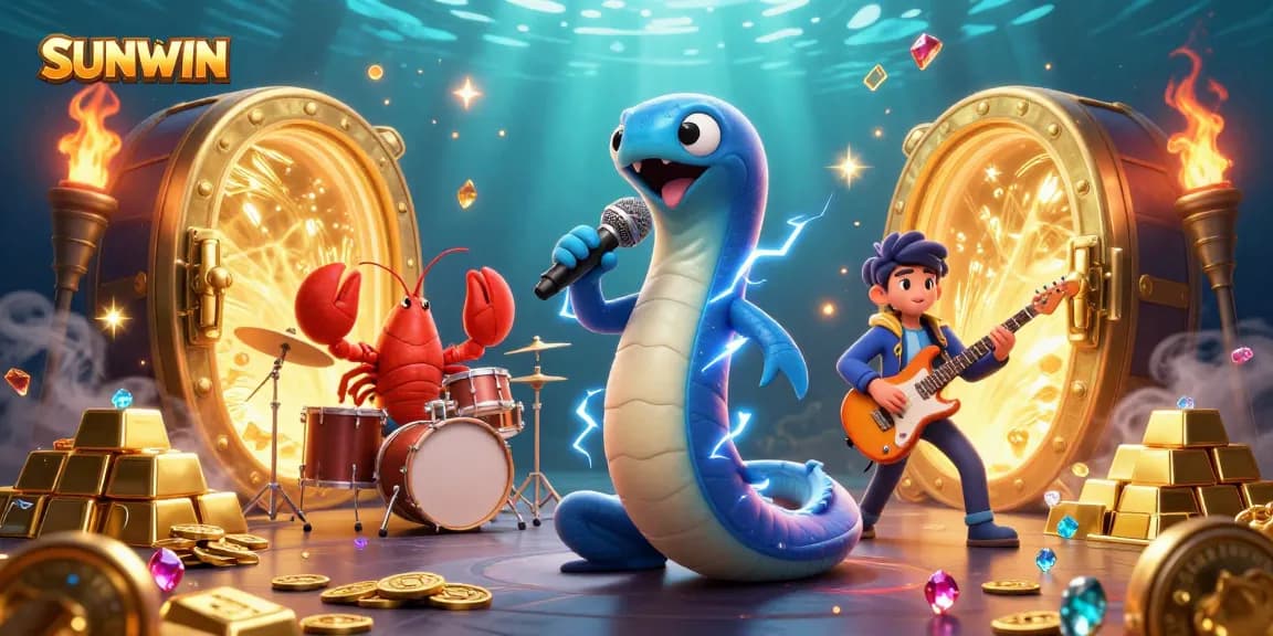 SUNWIN showcases vibrant underwater gaming action with characters and jewels, enhancing your casino experience.