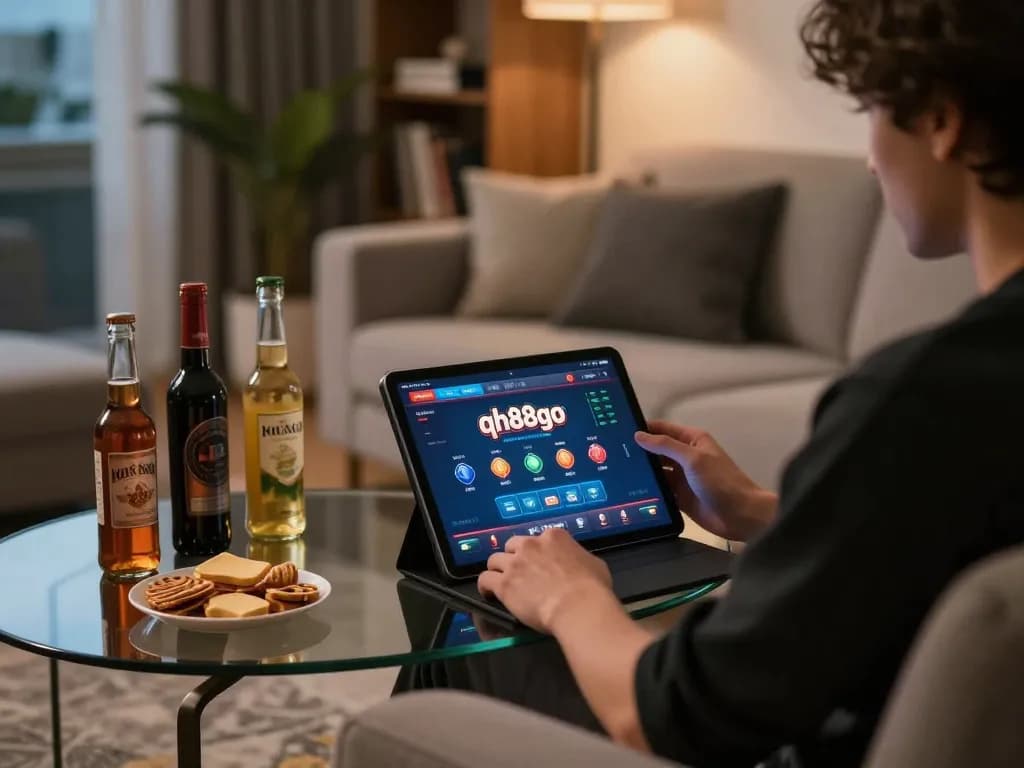 Engaging gameplay on qh88go's online casino at home with cozy ambiance