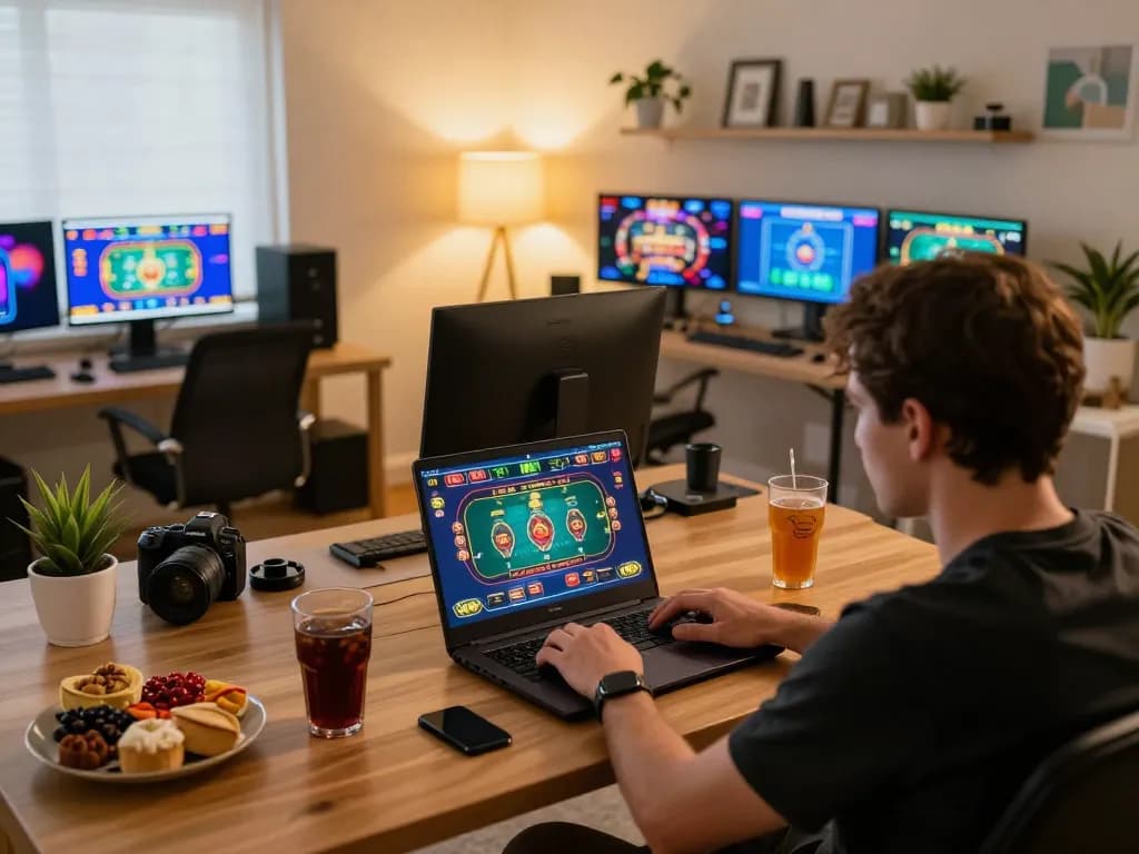 Engaging in online casino gaming at https://mm88.se.net/ with live dealer excitement in a cozy home