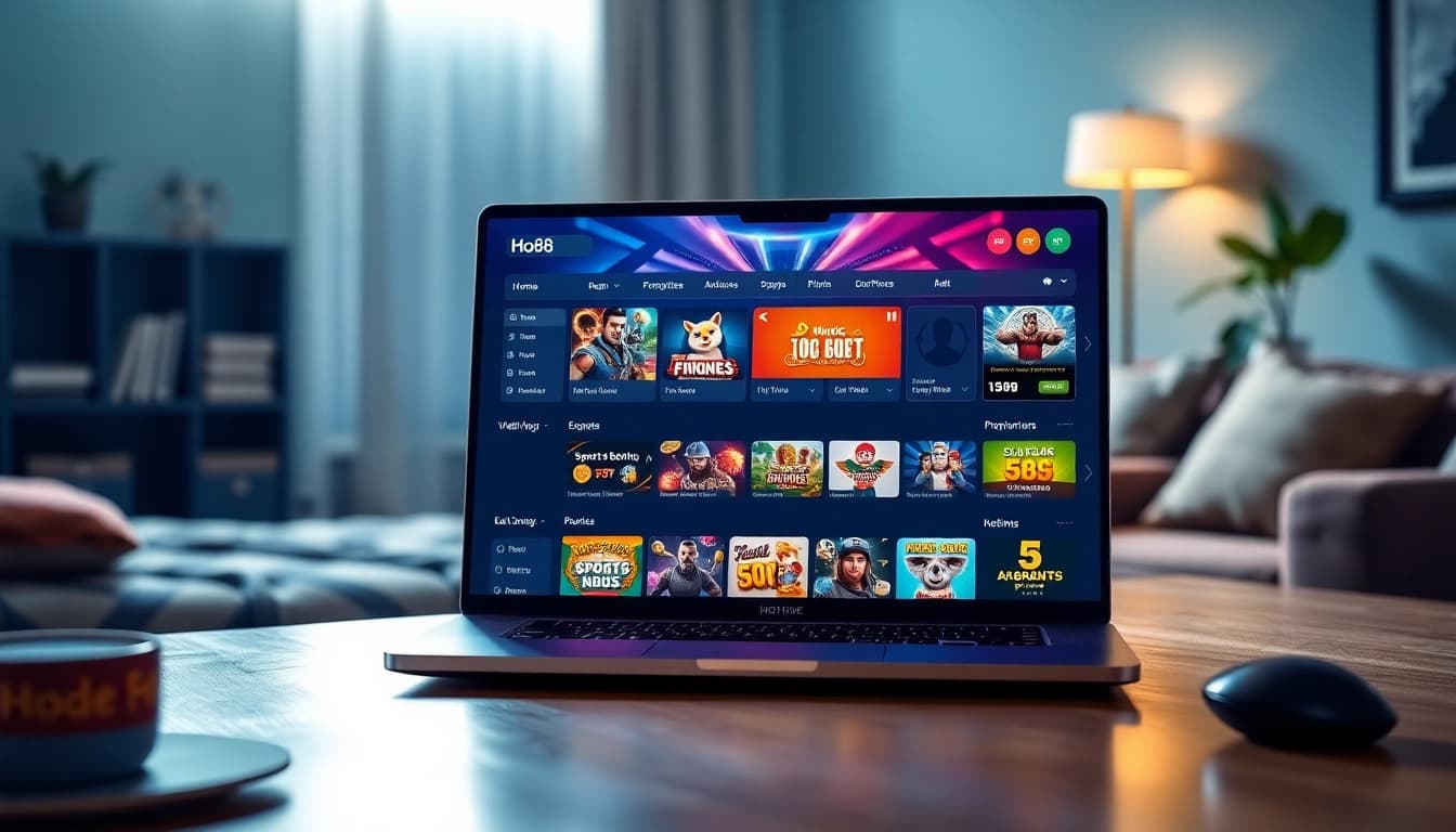 Engaging interface of Ho88 showcasing online gambling options in a cozy setting.