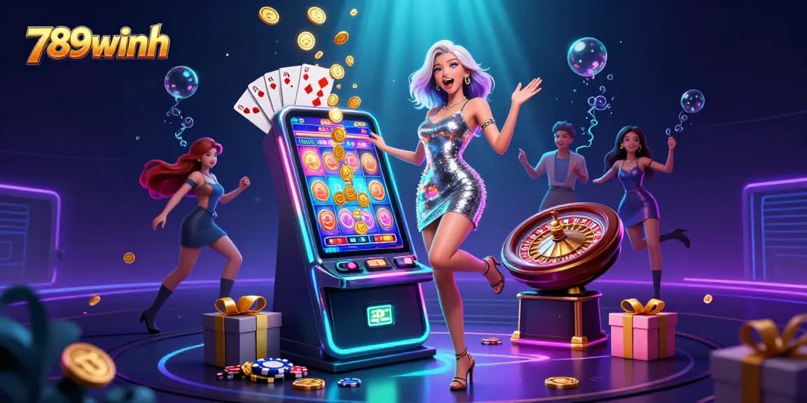 Experience thrilling jackpots at 789winh with exciting visuals and casino elements in a vibrant setting.