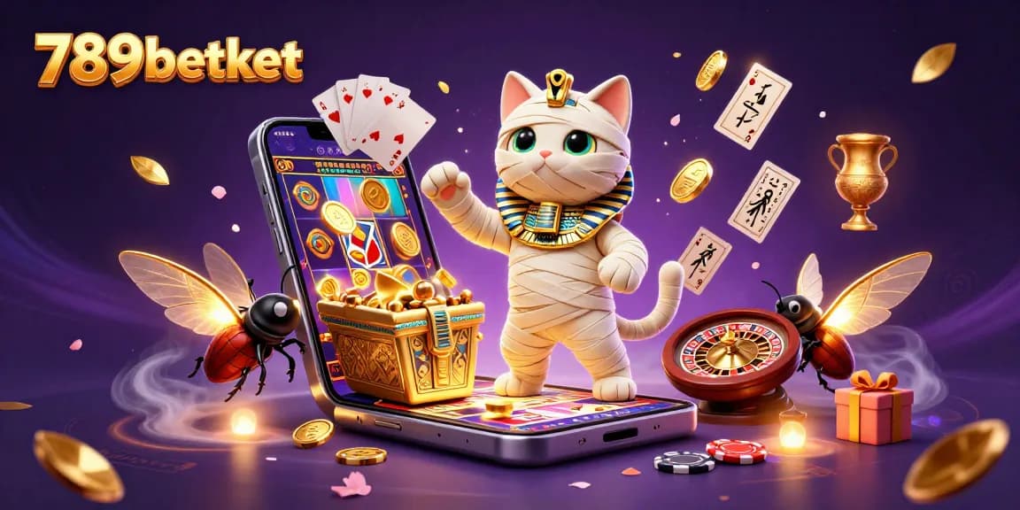Win big with 789betket at the vibrant pyramid casino showcased in this engaging illustration.