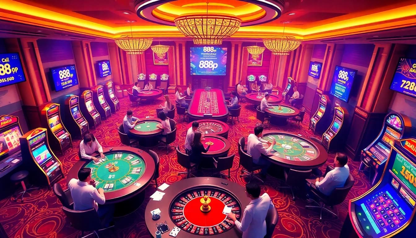Experience thrilling online gaming with 888p đăng nhập at a vibrant virtual casino filled with action.