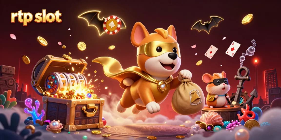 Explore engaging rtp slot action with a vibrant 3D cartoon scene featuring superhero characters and slot game elements.