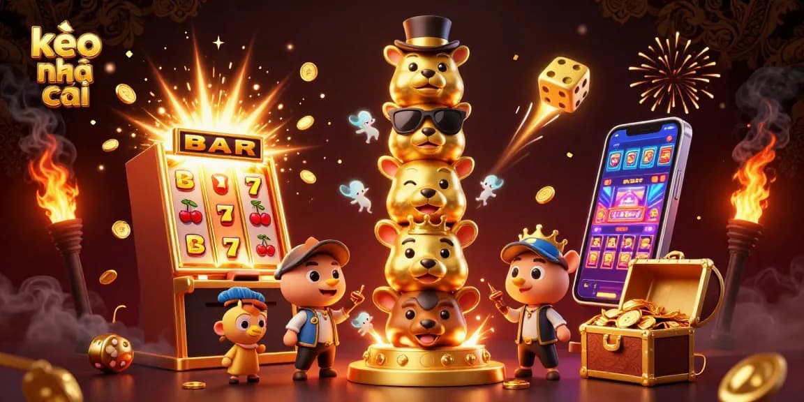Experience kèo nhà cái with vibrant 3D casino scene filled with dynamic betting elements.