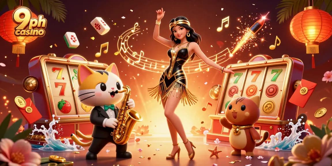 Experience thrilling games at 9ph casino with vibrant characters and dynamic slot elements.