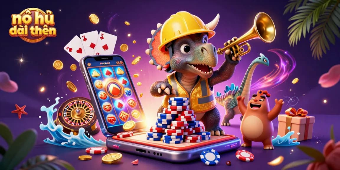 Experience thrilling nổ hũ đổi thưởng with vibrant storytelling of characters celebrating wins and dynamic game elements.