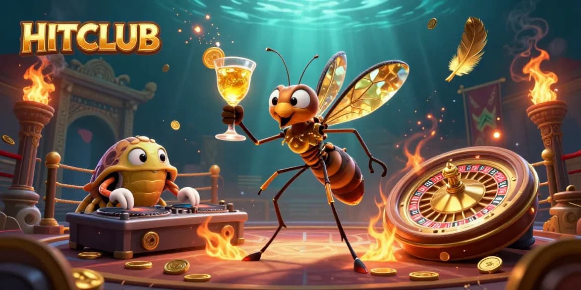 Experience HITCLUB’s vibrant casino atmosphere with animated characters and dynamic game elements.