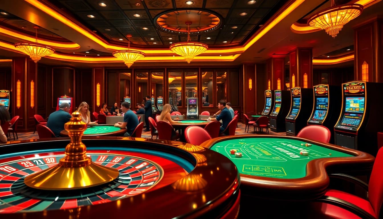 Experience the thrill at f168.me with vibrant casino gaming tables and engaging players.