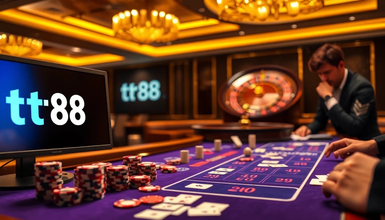 Players win big at the TR88 casino table with vibrant roulette wheel and chips.