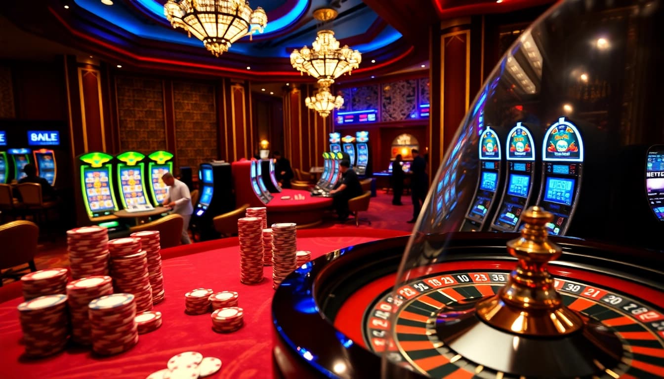 Engage with Đăng ký 8KBET at a luxurious online casino experience featuring rich decor and excitement.