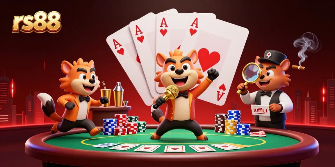 Experience the lively comedy club ambiance at rs88, featuring animated hyenas in a casino setting.