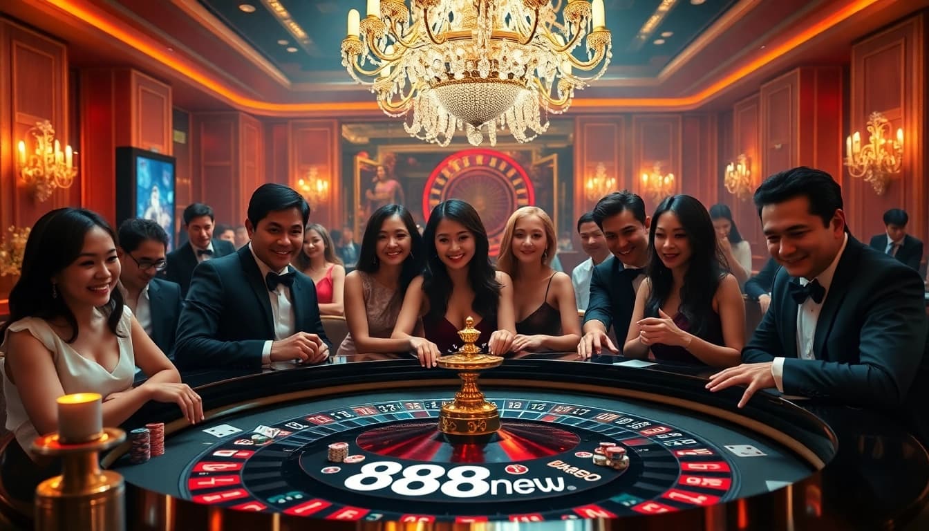 Experience the thrill of winning at nhà cái 888new's exciting casino games with a vibrant roulette scene.