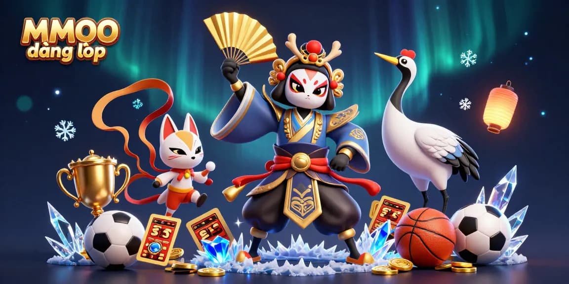 Engage with MMOO đăng nhập in a vibrant online casino scene featuring dynamic sports and magical effects.
