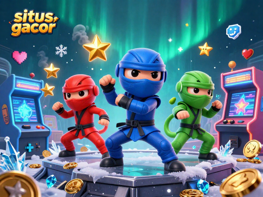 Experience the thrill of situs slot gacor with vibrant game elements and chameleon ninjas in action.