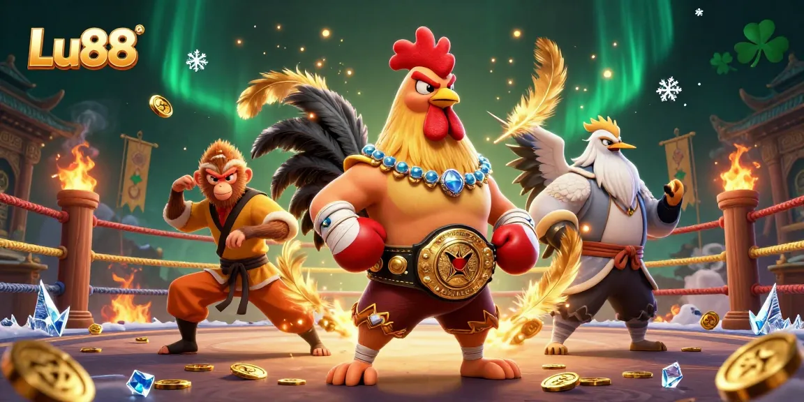 Engage with the colorful Lu88 casino scene featuring dynamic characters and rich gaming elements.
