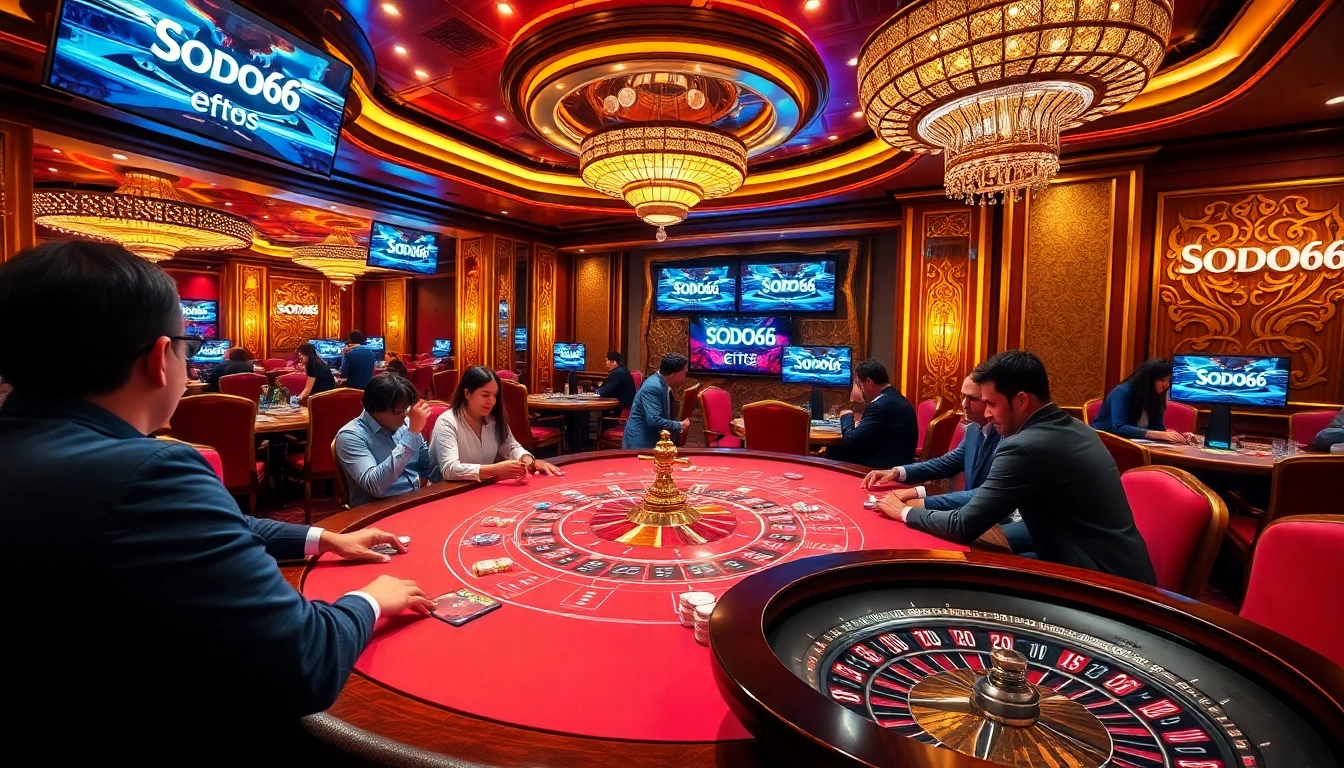 Experience the thrill of SODO66 with strategic gambling at a luxurious casino table.