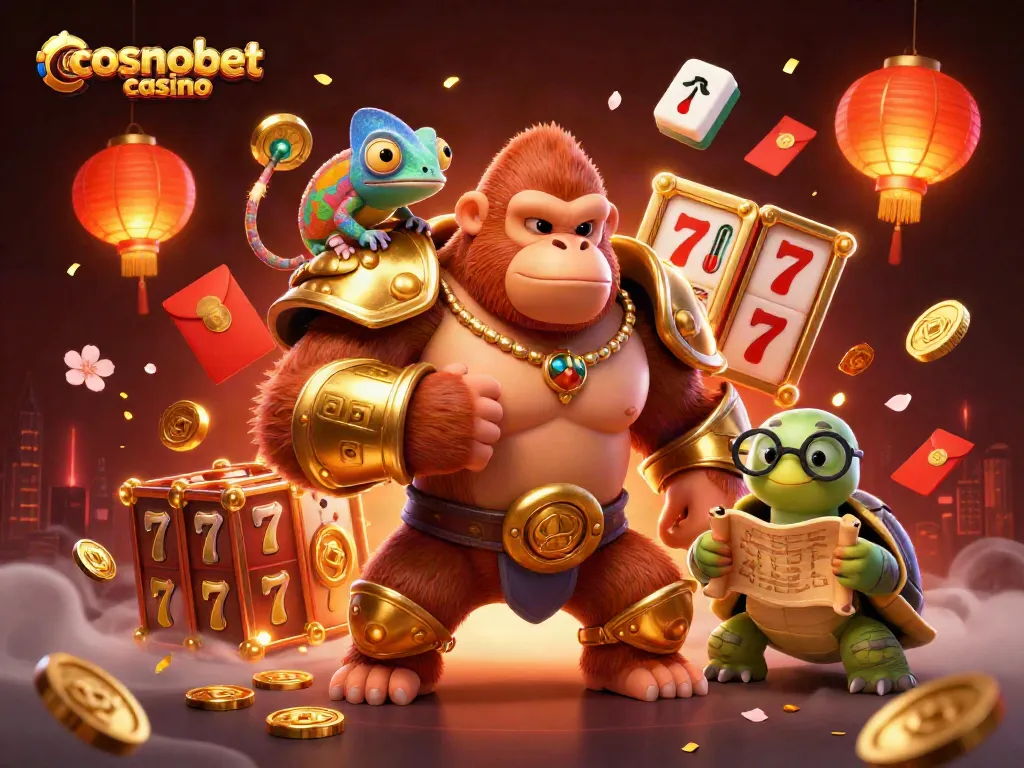 Experience thrill at cosmobet casino with dynamic characters and vibrant gaming elements.
