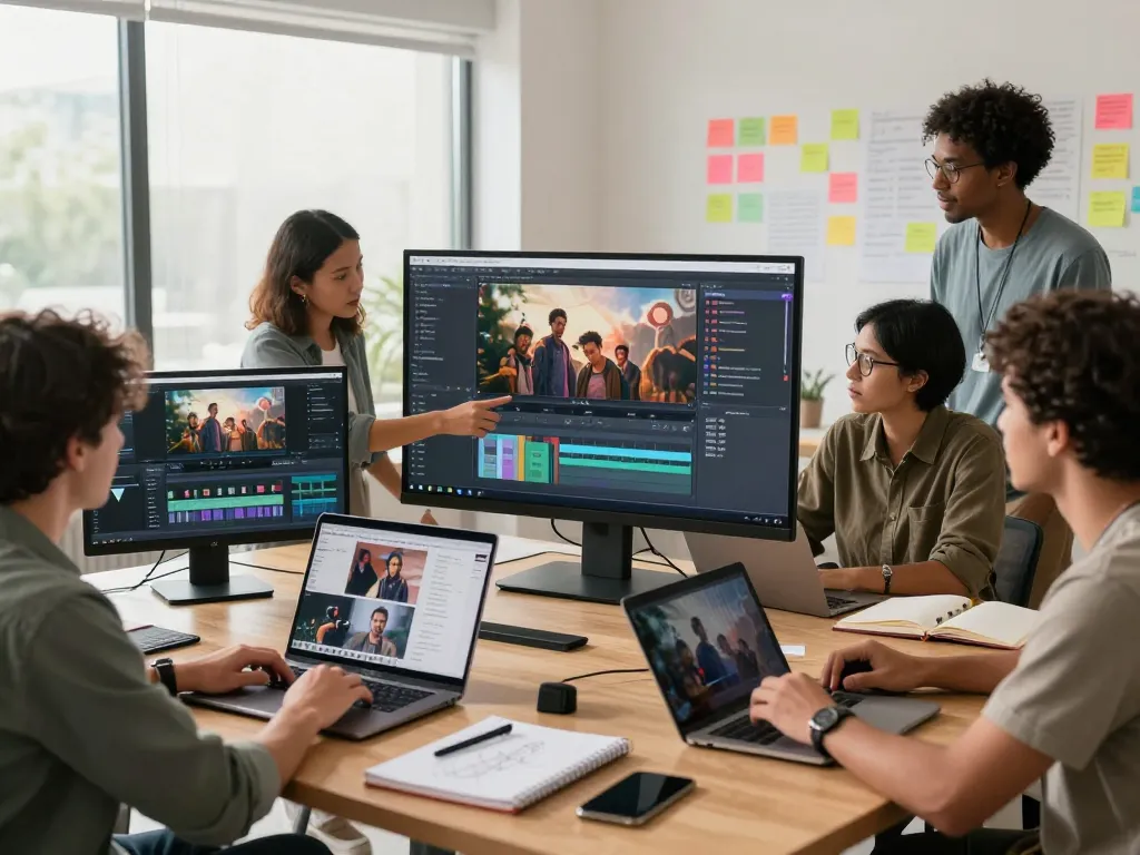 Creating dynamic videos with Seedance AI in a vibrant collaborative workspace.