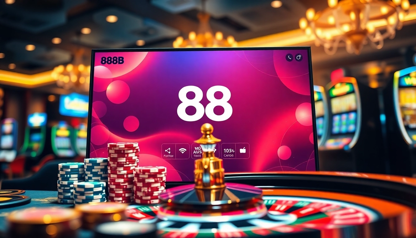 Players enjoying the vibrant trang chủ 888b with a focus on professional gambling elements in a luxurious casino setting.