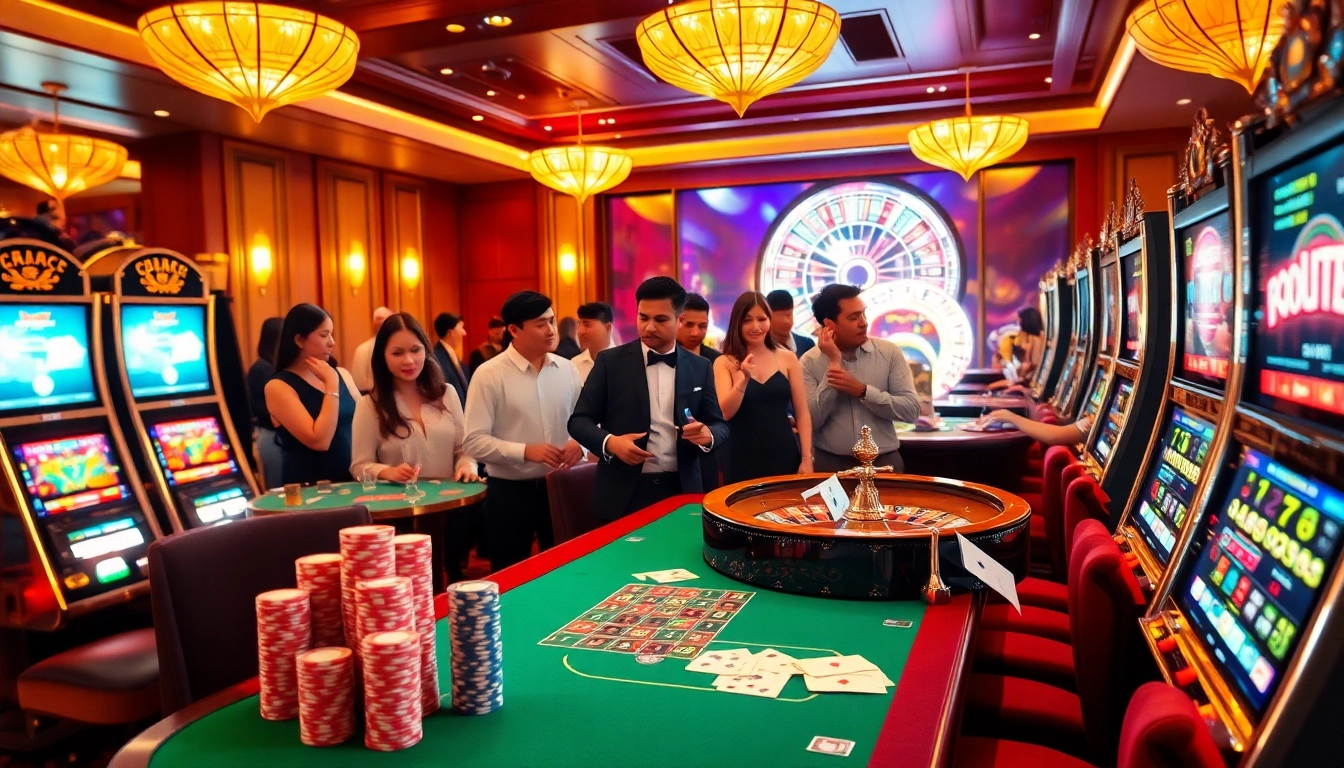 Experience the thrill of gaming at luck8.london with vibrant casino tables and dynamic players.