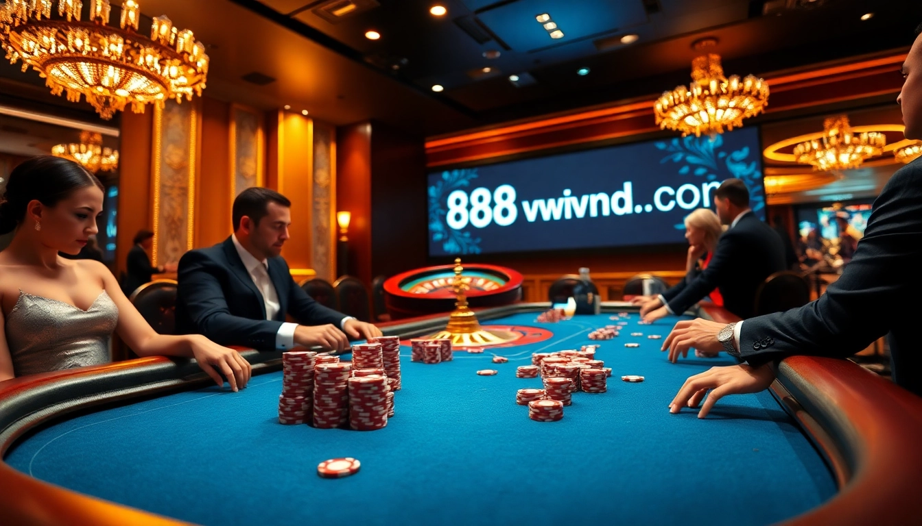 Feel the excitement of poker at 888vnd.com with glamorous players and flashy chips.
