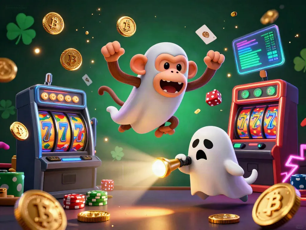 Engage with the lively world of the Best non Gamstop Casinos through this 3D illustration of a monkey juggling golden objects in a vibrant casino scene.