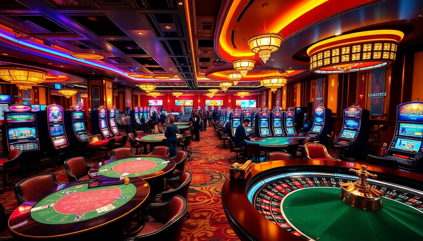 SODO66 casino scene showcasing exciting gameplay at tables and slot machines